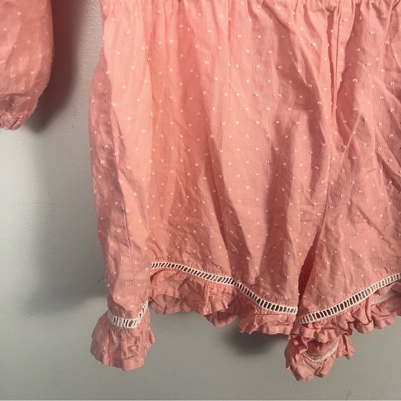 Victoria's Secret Pink Textured Dot Off Shoulder Romper Shorts  size large - Picture 6 of 6